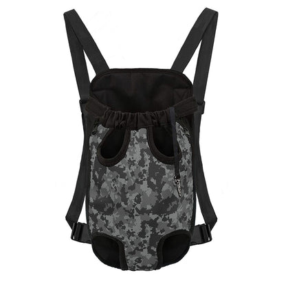 Grey Digital Camo Pattern Print Pet Carrier Backpack