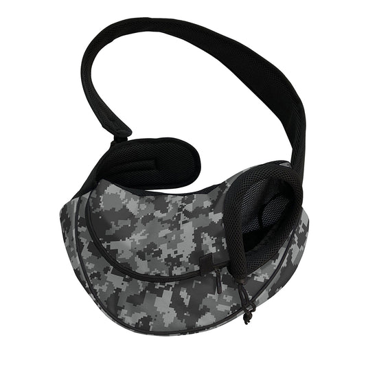 Grey Digital Camo Pattern Print Pet Sling Carrier