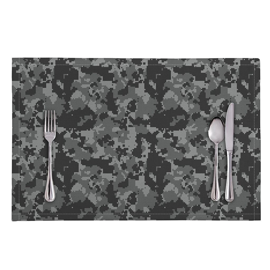 Grey Digital Camo Pattern Print Placemat