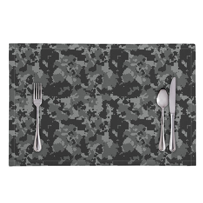 Grey Digital Camo Pattern Print Placemat