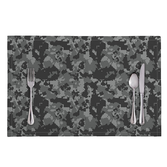 Grey Digital Camo Pattern Print Placemat