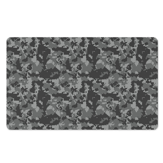 Grey Digital Camo Pattern Print Polyester Doormat