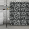 Grey Digital Camo Pattern Print Polyester Shower Curtain