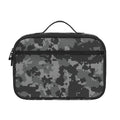 Grey Digital Camo Pattern Print Portable Lunch Bag