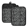 Grey Digital Camo Pattern Print Pot Holders With Pocket