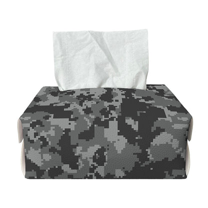 Grey Digital Camo Pattern Print Rectangle Tissue Box Cover