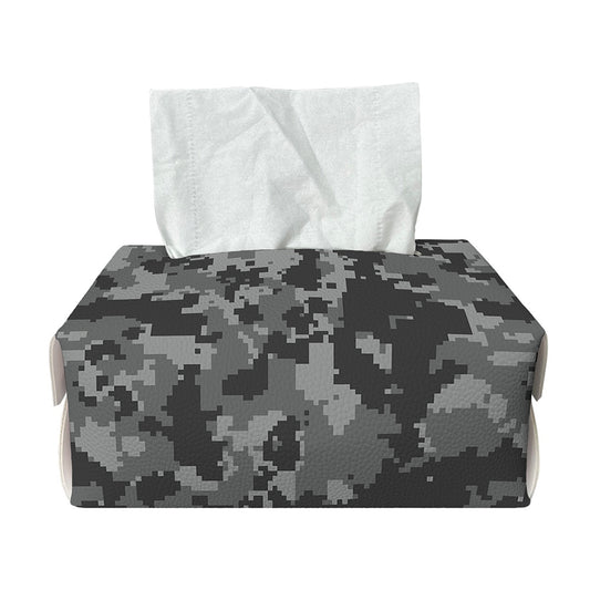 Grey Digital Camo Pattern Print Rectangle Tissue Box Cover