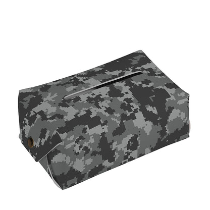 Grey Digital Camo Pattern Print Rectangle Tissue Box Cover