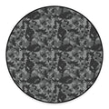 Grey Digital Camo Pattern Print Round Floor Mat