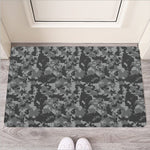 Grey Digital Camo Pattern Print Rubber Doormat