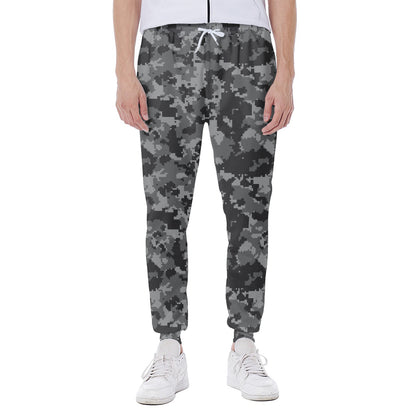 Grey Digital Camo Pattern Print Scuba Joggers