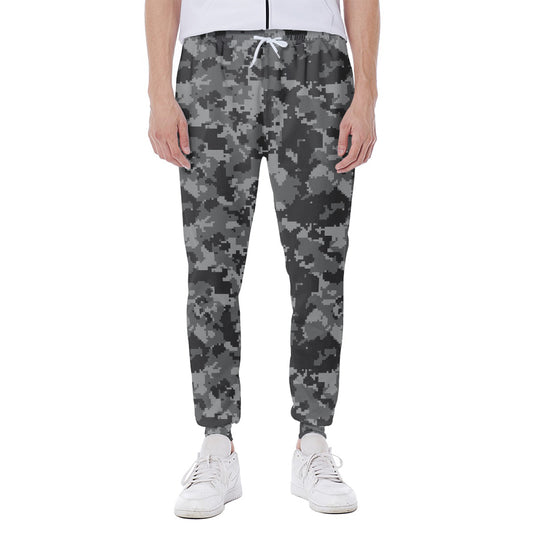 Grey Digital Camo Pattern Print Scuba Joggers