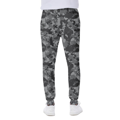 Grey Digital Camo Pattern Print Scuba Joggers