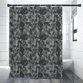 Grey Digital Camo Pattern Print Shower Curtain