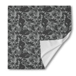 Grey Digital Camo Pattern Print Silk Bandana