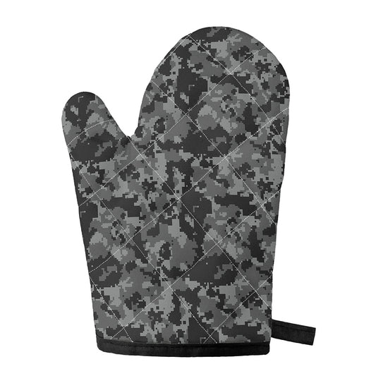 Grey Digital Camo Pattern Print Single Oven Mitt