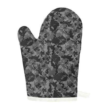 Grey Digital Camo Pattern Print Single Oven Mitt