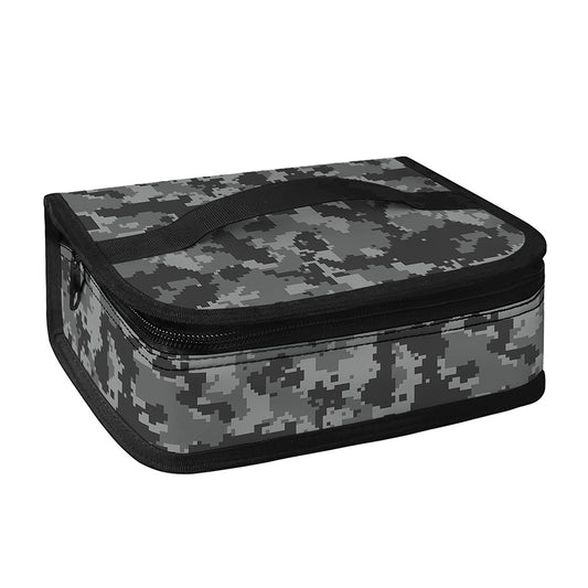Grey Digital Camo Pattern Print Small Lunch Bag
