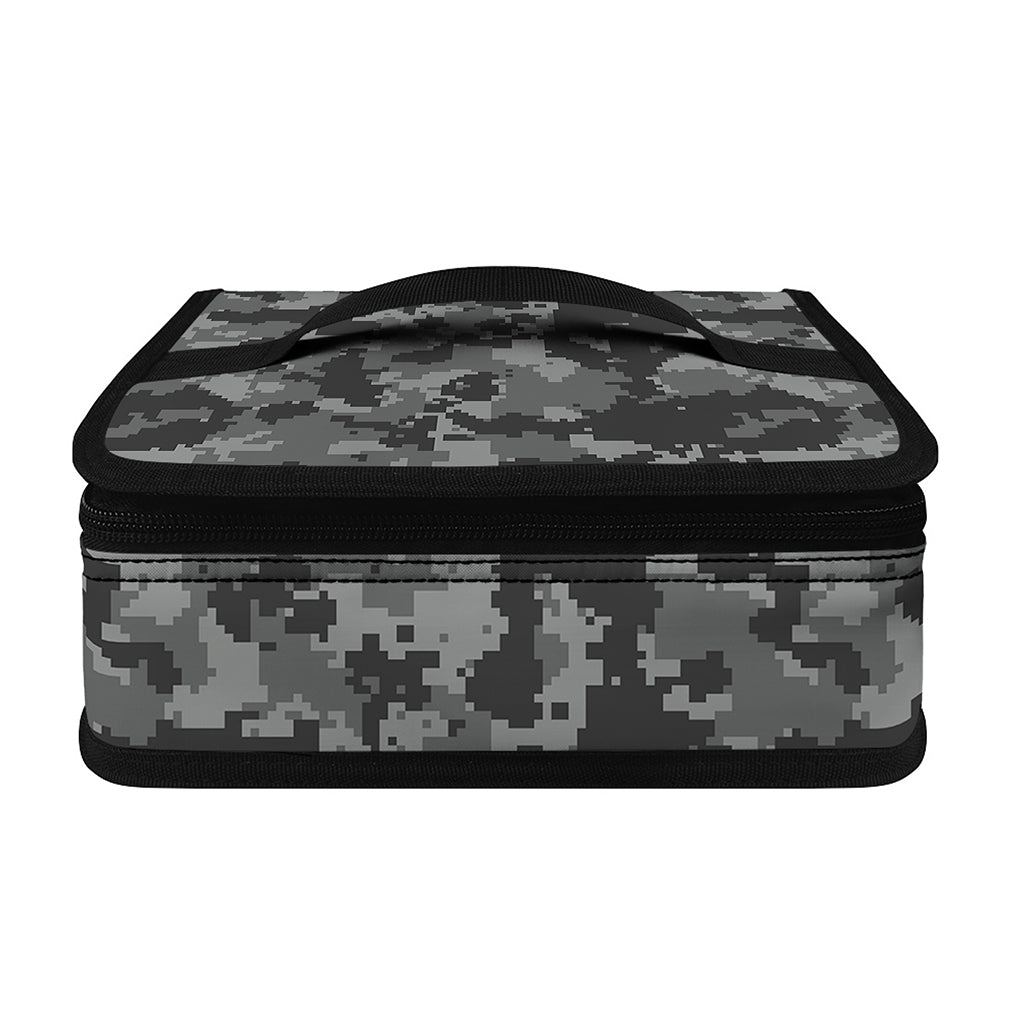 Grey Digital Camo Pattern Print Small Lunch Bag