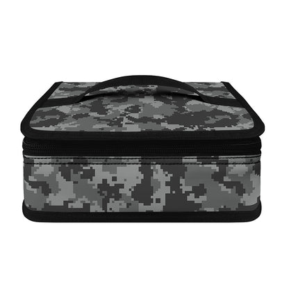 Grey Digital Camo Pattern Print Small Lunch Bag