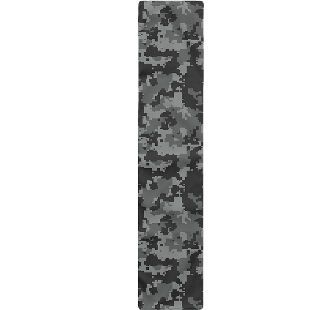Grey Digital Camo Pattern Print Table Runner