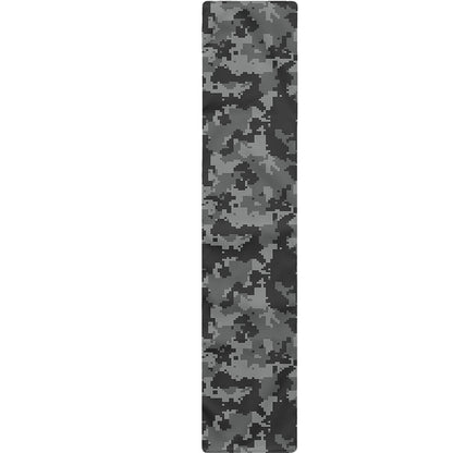 Grey Digital Camo Pattern Print Table Runner