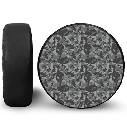 Grey Digital Camo Pattern Print Tire Cover