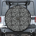 Grey Digital Camo Pattern Print Tire Cover With Camera Hole