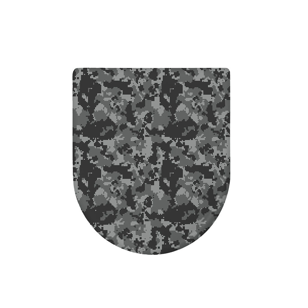 Grey Digital Camo Pattern Print Toilet Lid Cover