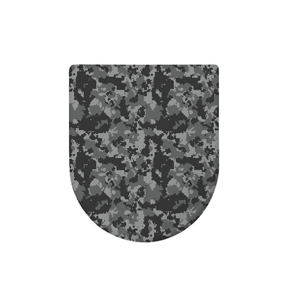 Grey Digital Camo Pattern Print Toilet Lid Cover