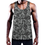 Grey Digital Camo Pattern Print Training Tank Top