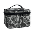 Grey Digital Camo Pattern Print Travel Makeup Bag