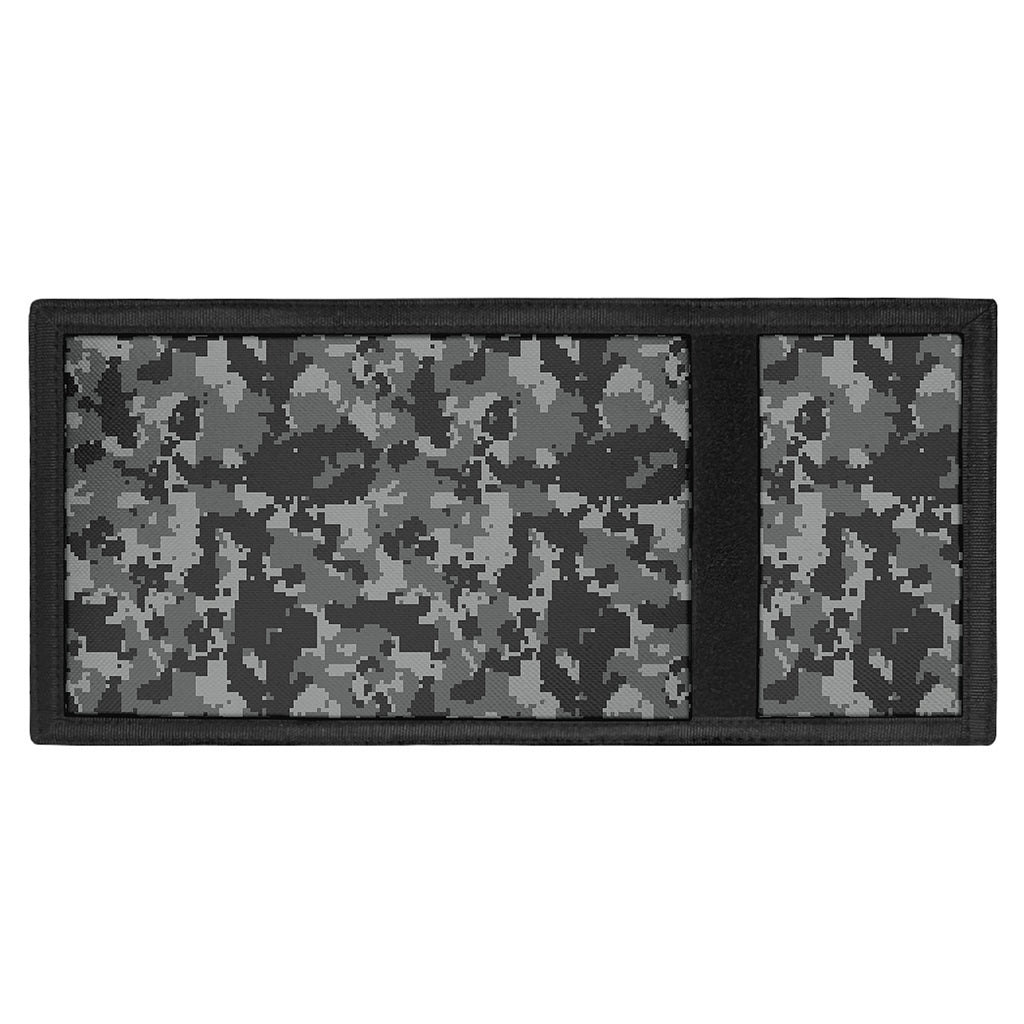 Grey Digital Camo Pattern Print Trifold Wallet