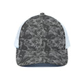 Grey Digital Camo Pattern Print White Mesh Trucker Hat