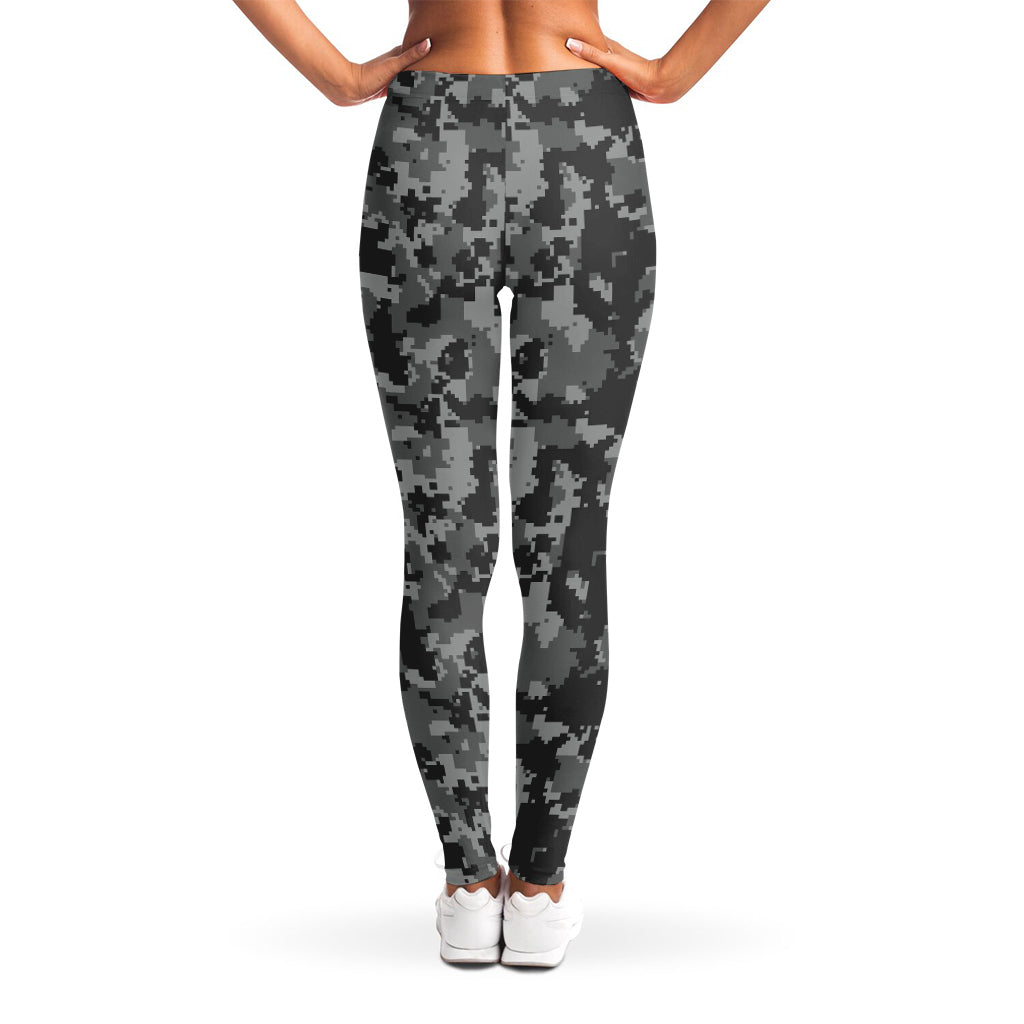 Grey Digital Camo Pattern Print Women's Leggings