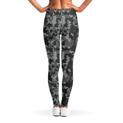 Grey Digital Camo Pattern Print Women's Leggings