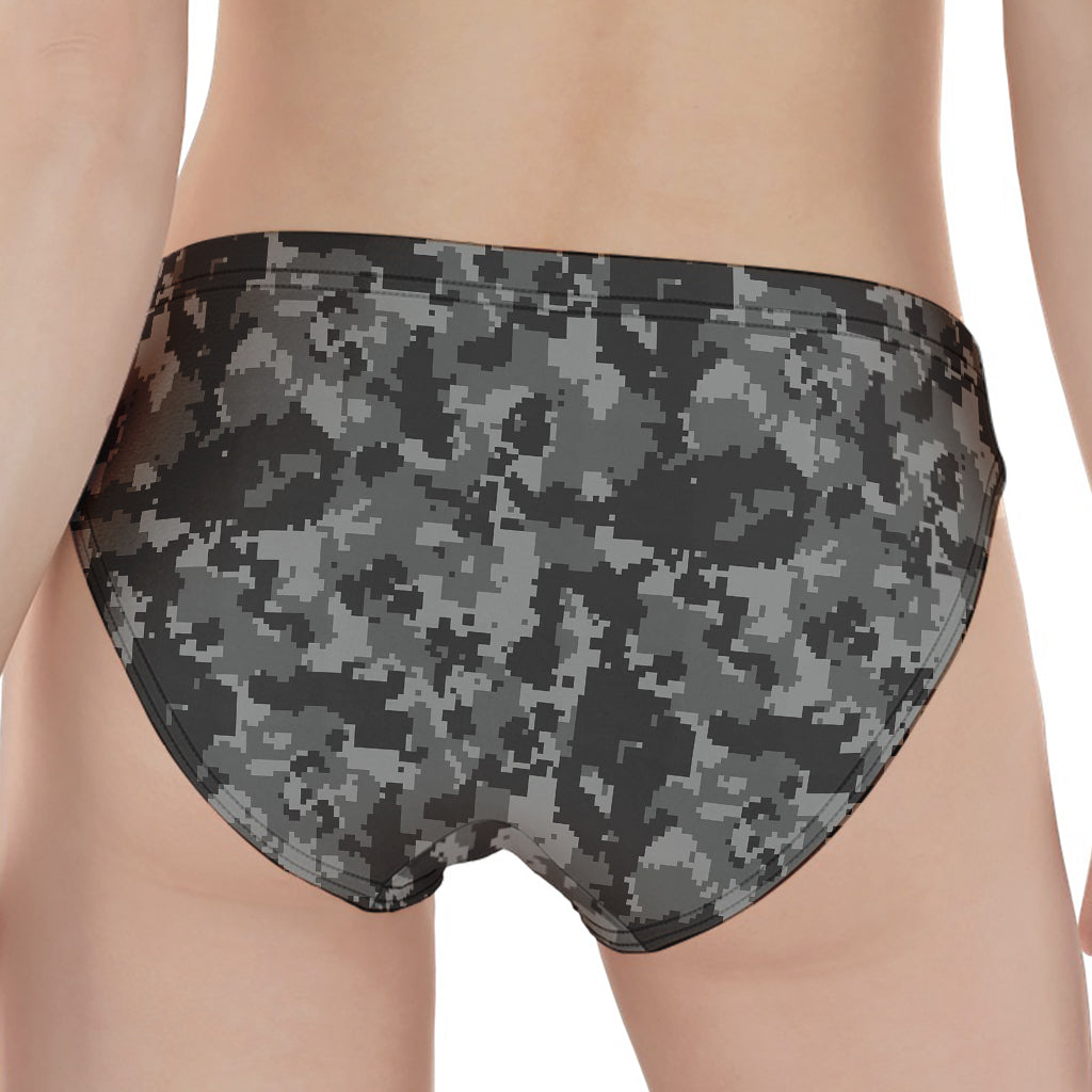 Grey Digital Camo Pattern Print Women's Panties