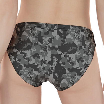 Grey Digital Camo Pattern Print Women's Panties