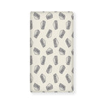 Grey Doodle Sandwich Pattern Print Baby Crib Sheet