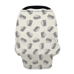 Grey Doodle Sandwich Pattern Print Baby Seat Cover