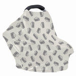 Grey Doodle Sandwich Pattern Print Baby Seat Cover