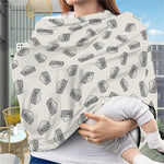 Grey Doodle Sandwich Pattern Print Baby Seat Cover