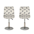 Grey Doodle Sandwich Pattern Print Bar Stool Covers
