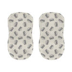 Grey Doodle Sandwich Pattern Print Bar Stool Covers
