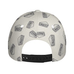 Grey Doodle Sandwich Pattern Print Baseball Cap