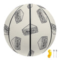 Grey Doodle Sandwich Pattern Print Basketball