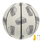 Grey Doodle Sandwich Pattern Print Basketball
