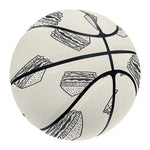 Grey Doodle Sandwich Pattern Print Basketball