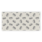Grey Doodle Sandwich Pattern Print Beach Towel