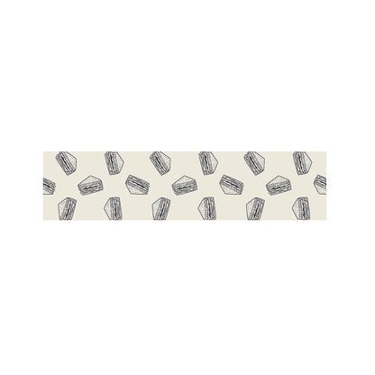 Grey Doodle Sandwich Pattern Print Bed Runner